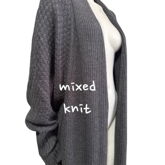 STYLE & CO gray oversized cardigan dolman shawl collar long knit duster size XL - Picture 3 of 12